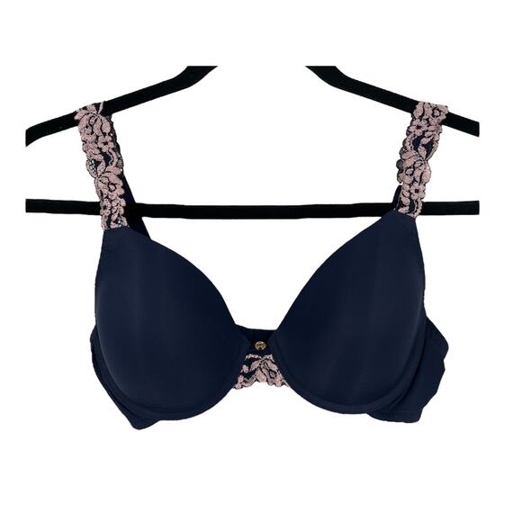 Natori 736037 body double with lace full fit bra dark blue size 32C - Picture 1 of 6